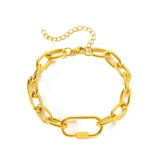 Stainless Steel Buckle Chunky Chain Bracelet